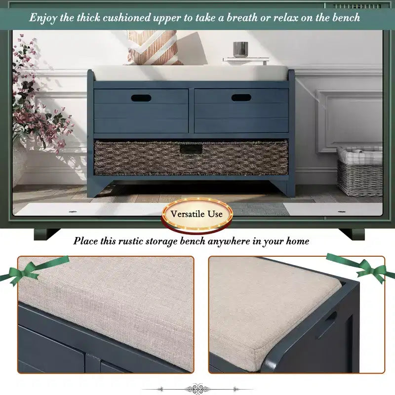 Banc de rangement d'entrée