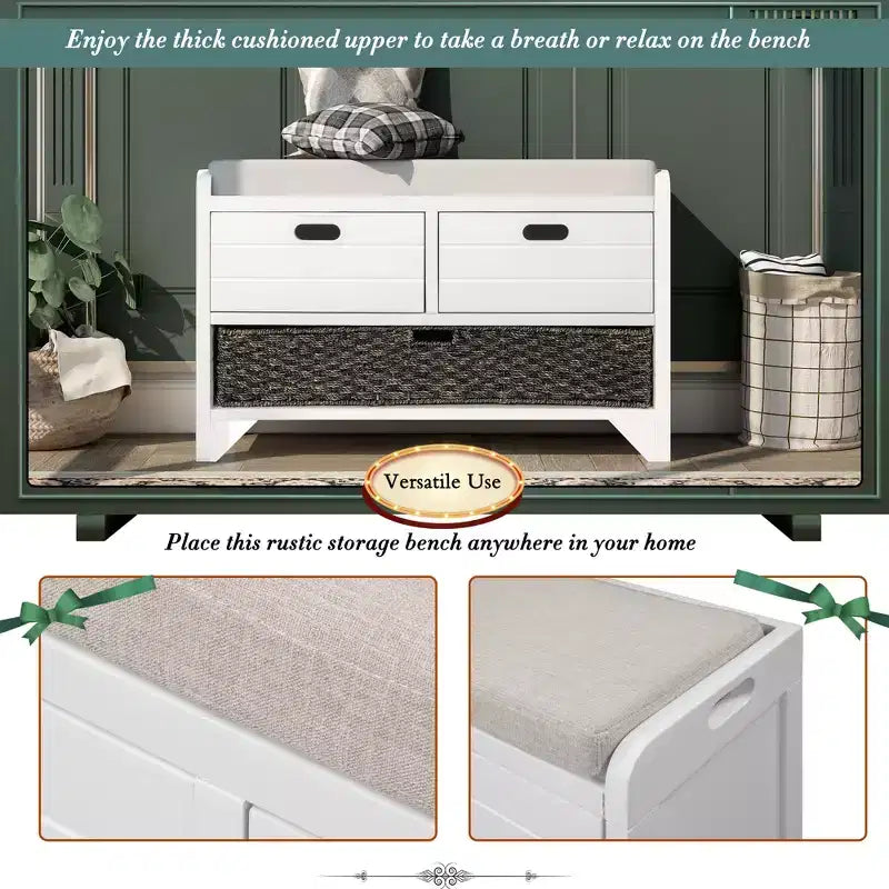 Banc de rangement d'entrée
