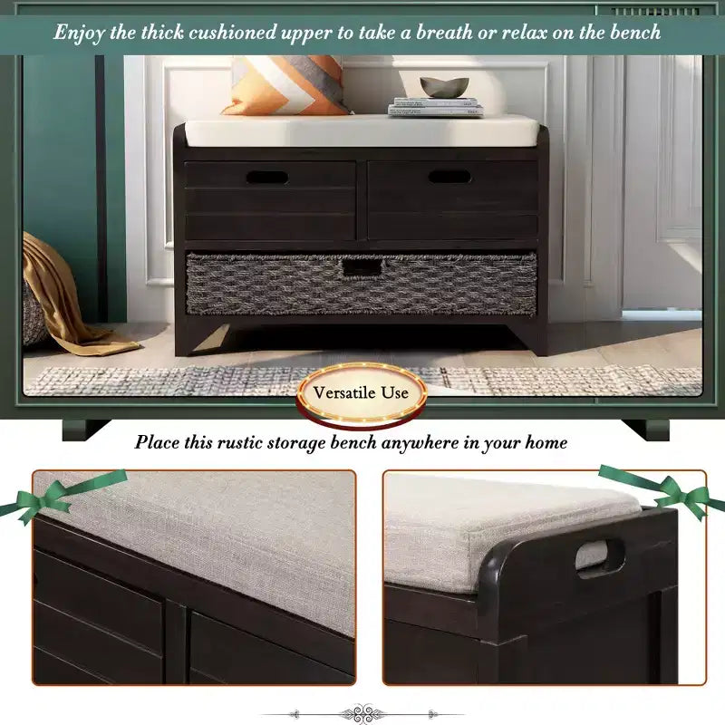 Banc de rangement d'entrée