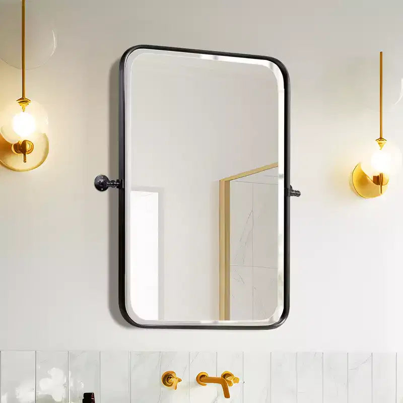 Miroir de salle de bain avec cadre métallique rectangulaire