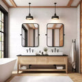 Miroir de salle de bain avec cadre métallique rectangulaire