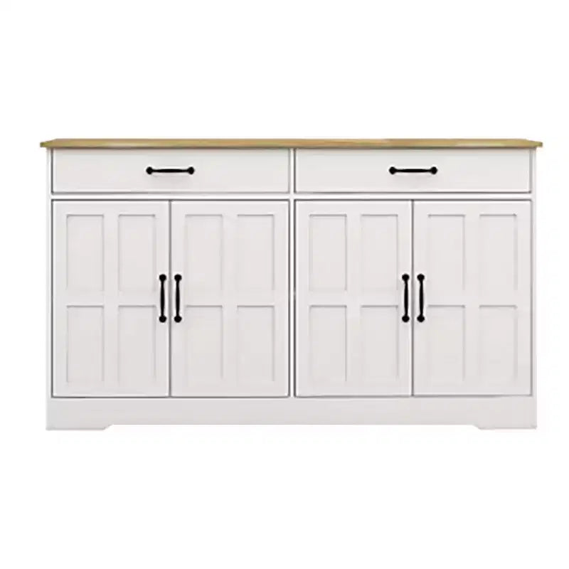 47.95 Sideboard Buffet Cabinet Farmhouse Storage Cabinet With 2 Drawers And 4 Doors For Home Dining Living Room Kitchen