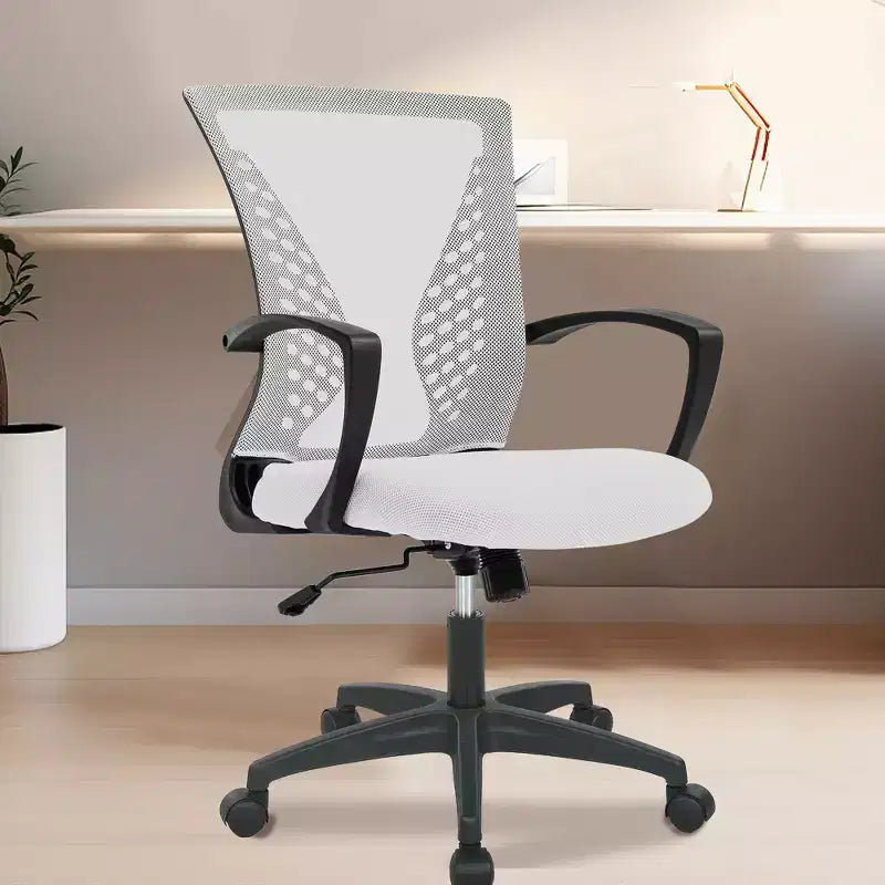 Chaise de bureau mi-dossier avec support lombaire rotatif
