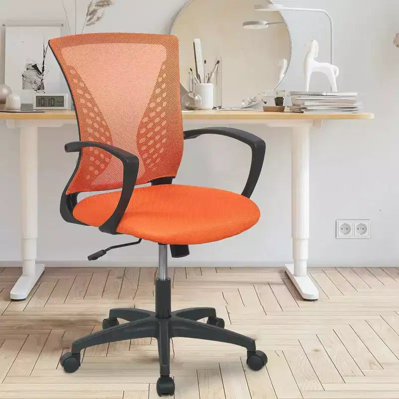 Chaise de bureau mi-dossier avec support lombaire rotatif