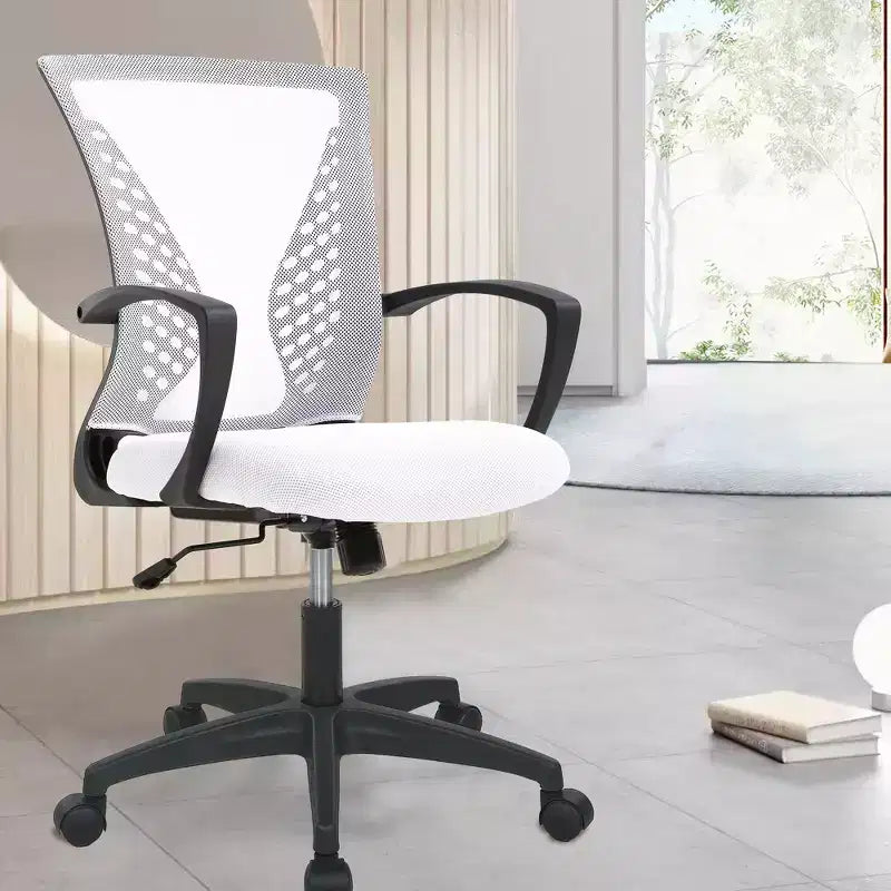 Chaise de bureau mi-dossier avec support lombaire rotatif