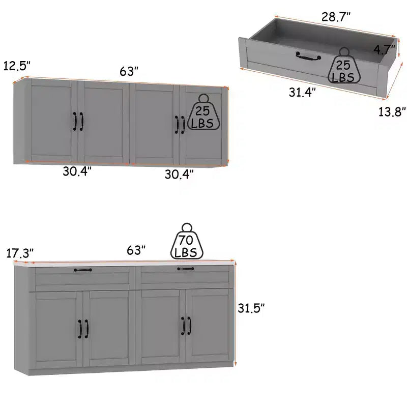 Meuble de cuisine et armoire de rangement de type fendu